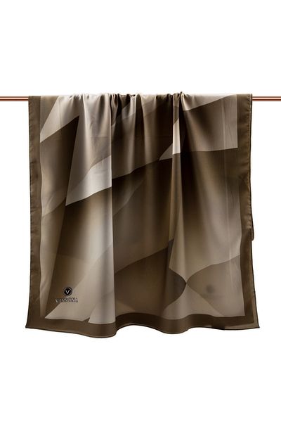 Vissona Luxury Medina Silk Tonsurenton με μοτίβο μπεζ χρώματος 75x195 Ανθεκτικό σάλι Moss Crepe Τύπος ραφής Ιταλικό όρθιο