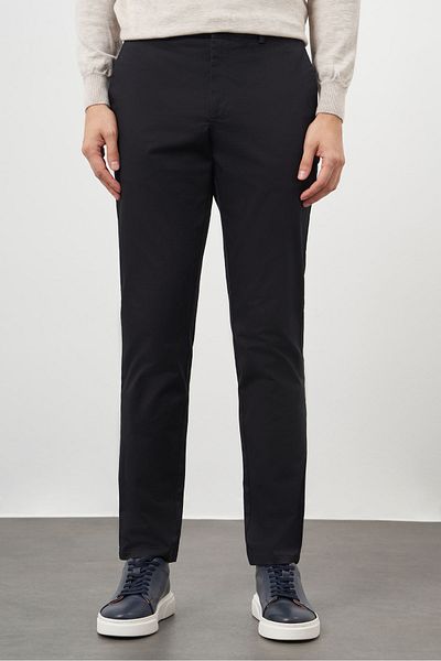 Morven Men's Black Cotton Side Pocket Slim Fit Chino Pants