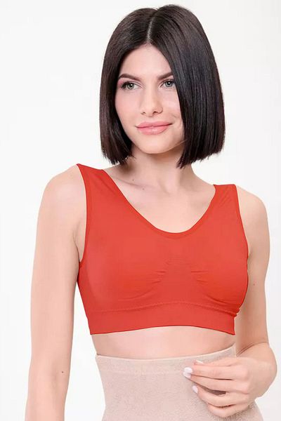 MİSTİRİK Panax Thick Strap Firming Pad Restoring and Anti-Sagging Bra Corset Red Color