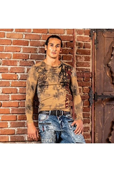 Cipo&Baxx Cl524 V-Neck Patterned Sweatshirt