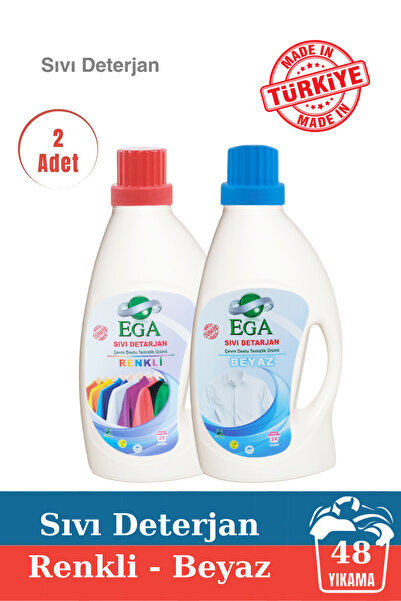 2'li Power Jel Beyaz Ve Renkli Sıvı Yıkama Deterjanı 1100 ml