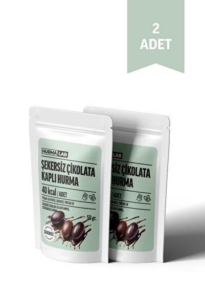 HurmaLab Şekersiz Çikolata Kaplı Hurma 50gr X 2 Adet