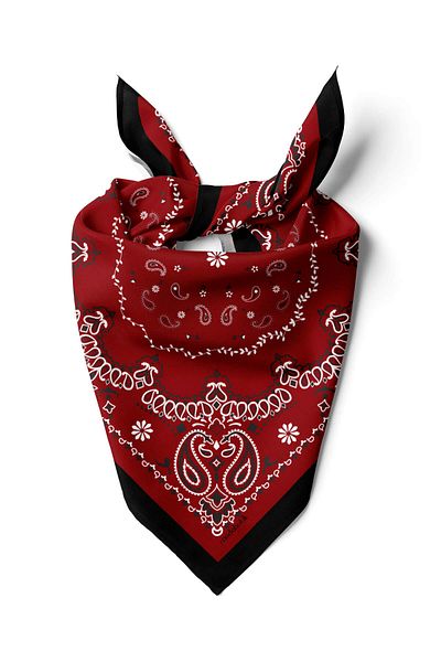 Modabutik E5 Women's Red Ethnic Patterned 50X50 Bandana