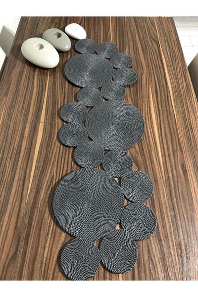 Naspar Χειροποίητο ψάθινο ρολό Anthracite Color – Κάλυμμα τραπεζιού και τραπεζιού σαλονιού 105x34 cm