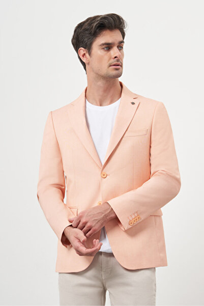 Morven Чоловічий піджак з полівіскону Slim Fit з класичним коміром