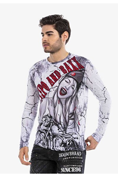 Cipo&Baxx Cl467 Λεπτό φούτερ με στάμπα Biker