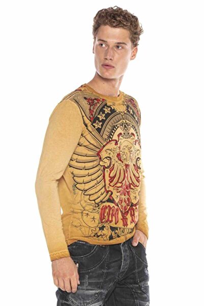 Cipo&Baxx Чоловічий светр з яскравим принтом «Гірчичний орел»