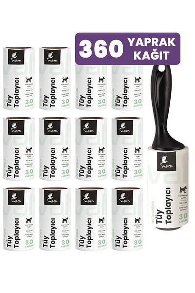valletta Maginot 12 Pieces Replacement Roll Feather Collector Total 360 Sheets of Sticky Paper