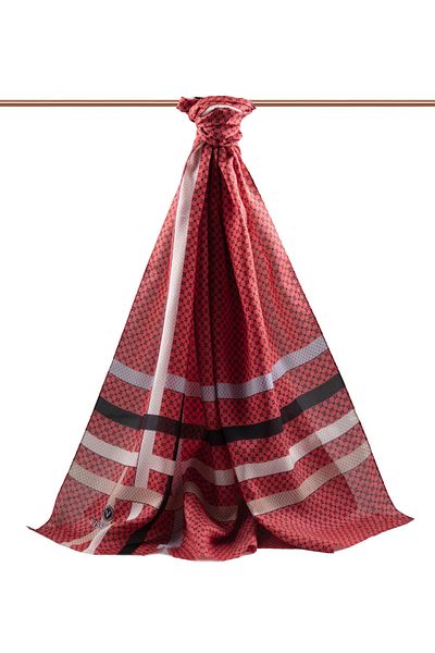 Vissona Women's Fresh Silk Shawl Red-12