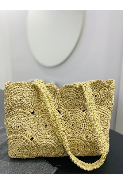 BAGS حقيبة كتف من القش