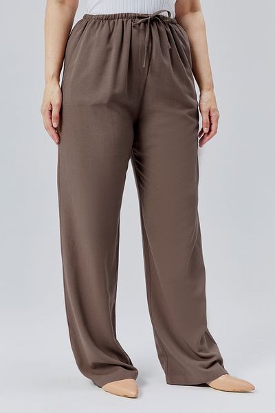 Symirna Viscose Linen Blended Woven Women's Trousers
