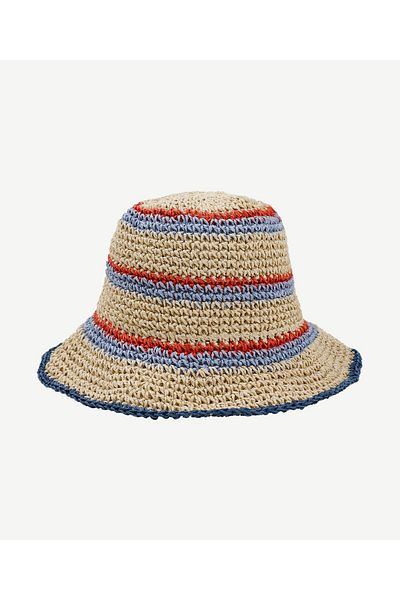 Yargıcı Straw Hat with Colorful Stripe Detail