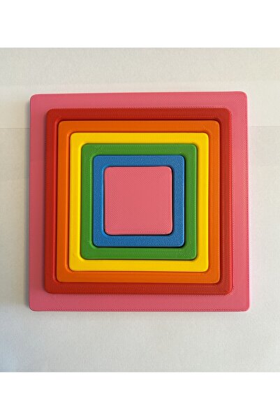 Atlas Lab Montessori Geometrik Şekil Bulma Oyunu – Renkli Kare Üç Boyutlu Puzzle Oyuncak