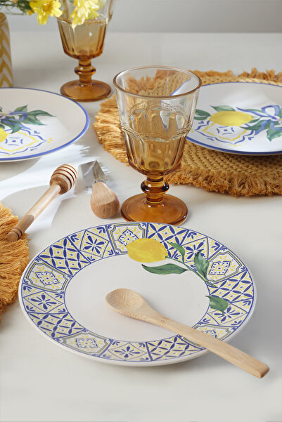 Keramika Lemon Bliss Ege Pasta Tabağı 20 Cm 4 Parça 22089-92