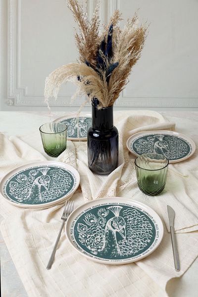 Keramika Peacock Nordic Cake Plate 22 cm 4 Pieces 23137