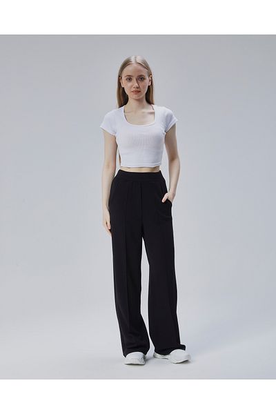 Symirna High Waist Oversize Wide Leg Women's Trousers with Pockets