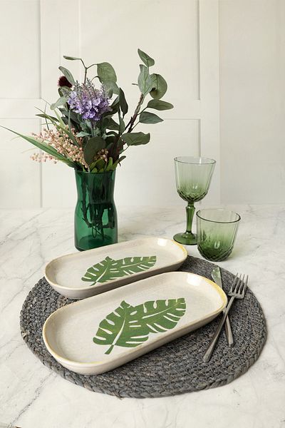 Keramika Forest Noyan Boat Plate 26 cm 2 Pieces 22727