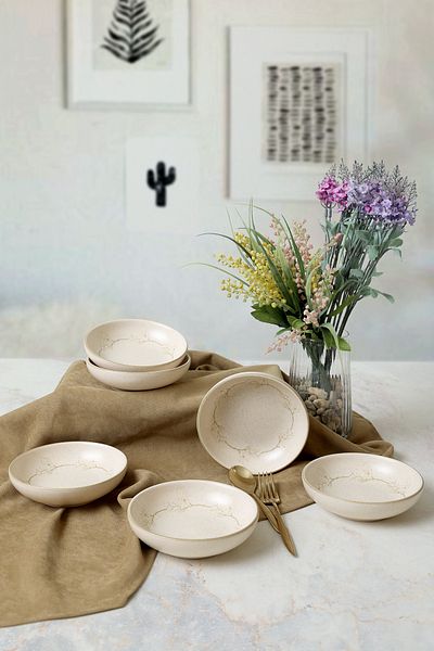 Keramika Taupe Bloom Ring Snack Bowl / Μπολ σάλτσας 13 cm 6 τεμάχια 22528