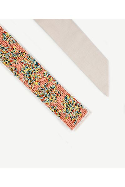 Yargıcı Multicolored Beaded Linen Waist Belt