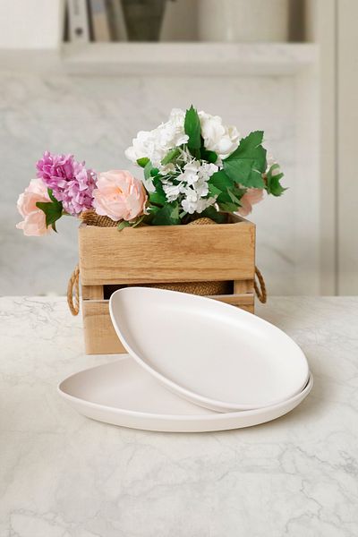 Keramika Matte White Serenity Boat Plate 24 cm 2 Pieces 022