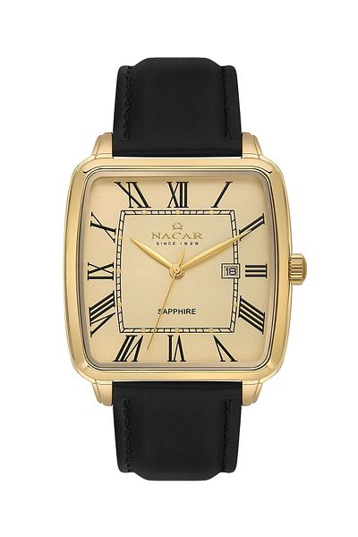 Nacar Safir Glass Classic Black Men's Wristwatch Nc34-29B689-Dcl1