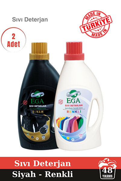 Ega Kimya 2'li Power Jel Siyah Ve Renkli Sıvı Yıkama Deterjanı 1100 ml