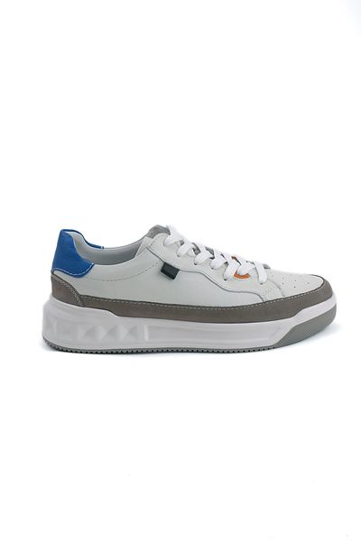 Morven Pantofi sport alb sezonieri casual din piele pentru bărbați