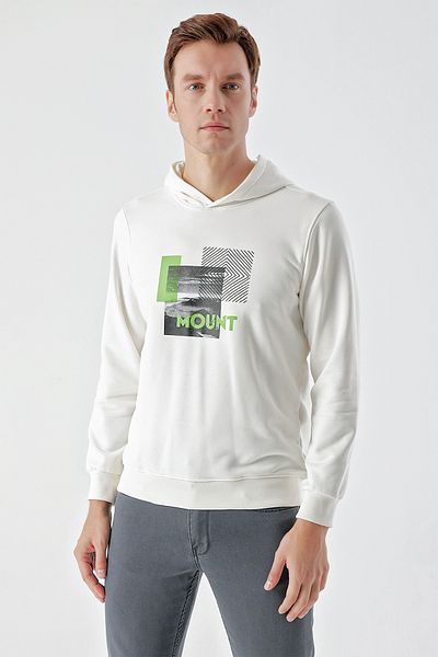 Morven Ανδρικό φούτερ με κουκούλα White Trend