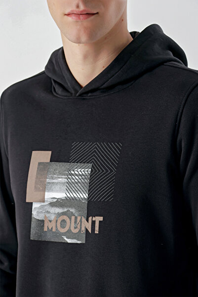 Morven Чоловічий чорний трендовий світшот з капюшоном