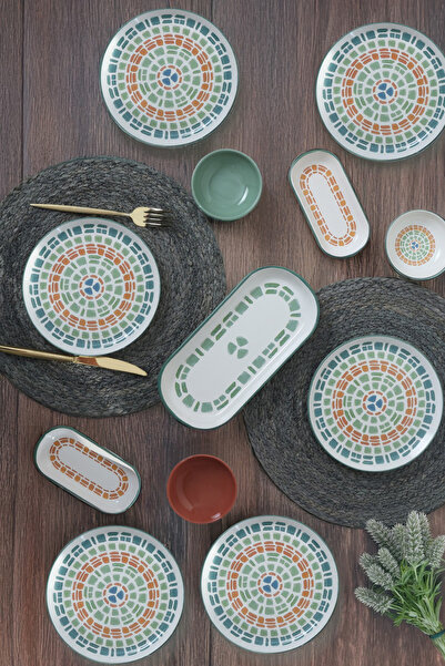 Keramika Etnik Kahvaltı Takımı 13 Parça 6 Kişilik 22554