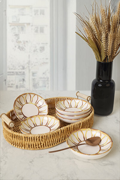 Keramika Worn Gold Ring Snack Bowl / Sauce Bowl 13 cm 6 Pieces 22967