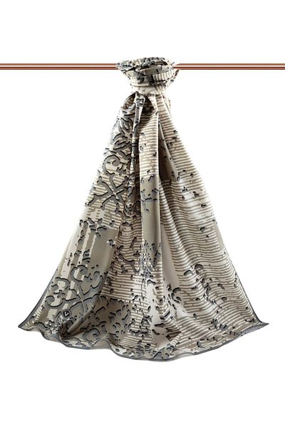 Vissona Γυναικείο σάλι πολυτελείας Medina Silk Grey-3