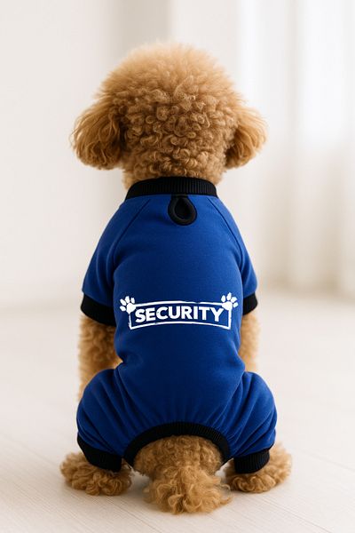 MPZ Pets Cat and Dog Outfit & Gown - Saks Blue 4 Leg Overalls Security