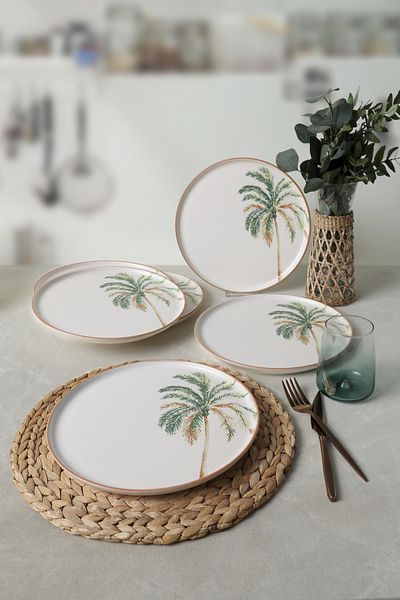 Keramika Farfurie de Servire Nordic Palm Bronze 28 Cm 6 Bucăți 22903