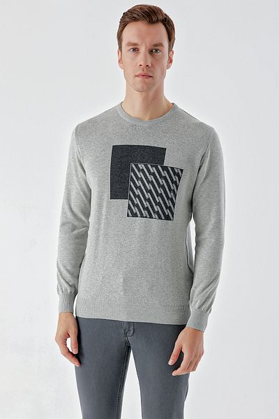 Morven Ανδρικά πλεκτά με άνετη εφαρμογή Grimel Trend Roman Crew Neck Dynamic Fit