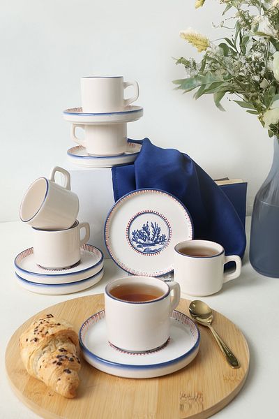 Keramika Marine Wonders Stackable Tea Set 12 τεμαχίων για 6 άτομα 22741-22905