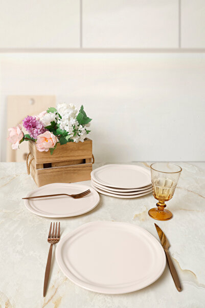 Keramika Cream Bloom Cake Plate 24 cm 6 Pieces 030