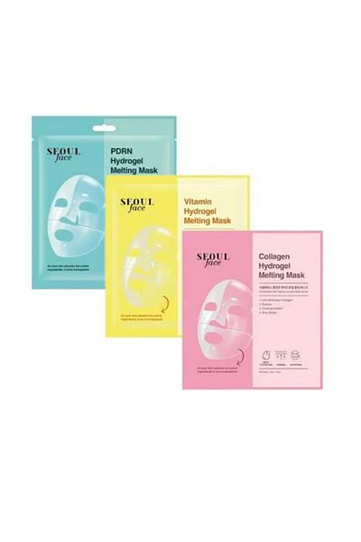 Dermal Pdrn Vitamin and Collagen Melting Transparent Moisturizing Melting Face Mask Set 34 Gr.
