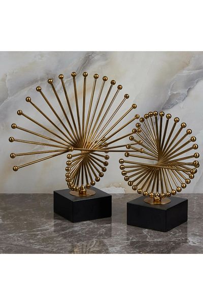 LUXXO Metal Table Decoration, Ferris, 29x13x34cm, Gold/Black