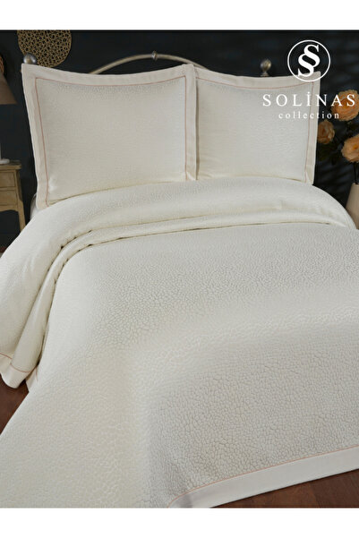 Solinas Collection Solmira Krem Kenarı Biyeli Çift Kişilik Yatak Örtüsü