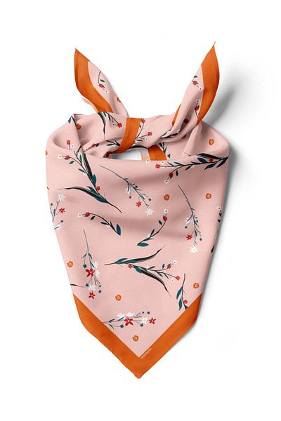 Modabutik Y88 Women's Flow Patterned Bandana 50X50 Powder Dg0170-22 Snz