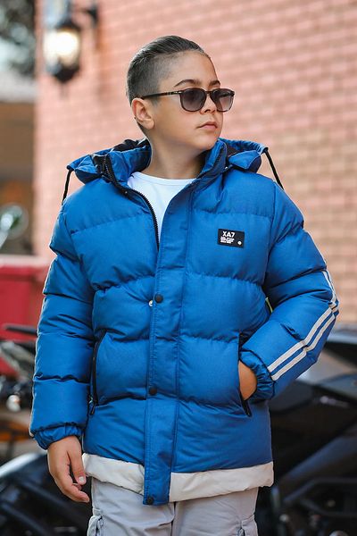 Zaziko Kids Пухено палто с качулка и ръкави за момче Km.0028-Z