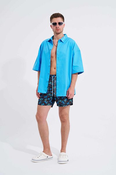 Machinist Men's Black Sea Shorts - Crabs Printed