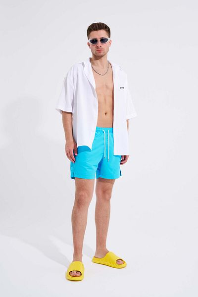 Machinist Men's Turquoise Basic Sea Shorts
