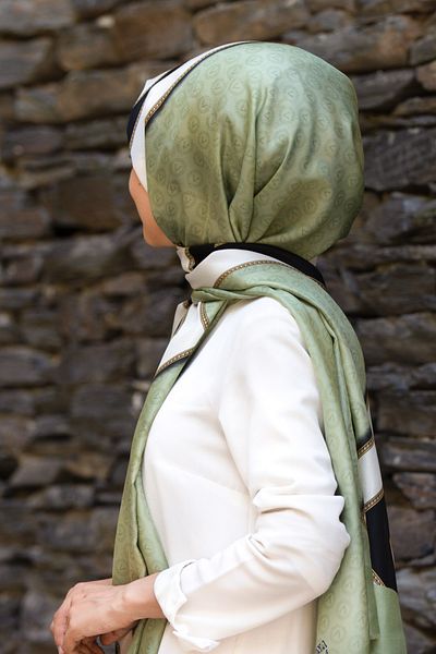 Vissona Γυναικείο Fresh Silk Shawl Water Green Cream