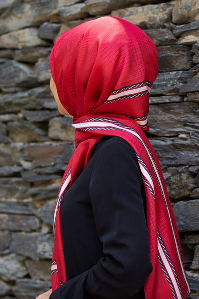 Vissona Women's Fresh Silk Shawl Red Black