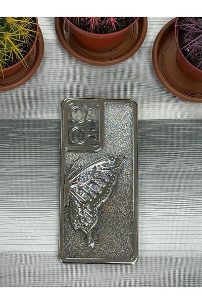 my butterfly Xiaomi Redmi Note 12 Pro 5g Compatible Juicy Butterfly Case Cover (Silver)