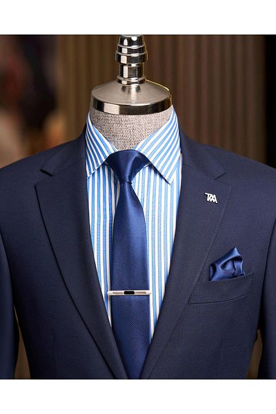TerziAdemAltun Slim Fit Jacket Pants Suit Dark Blue T13575