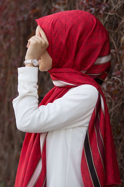 Vissona Women's Fresh Silk Shawl 90x200 Red Black