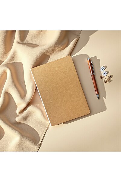 Fark Tanıtım Special Design Kraft Cover A5 Enzo Dotted Notebook - 180 Degree Openable